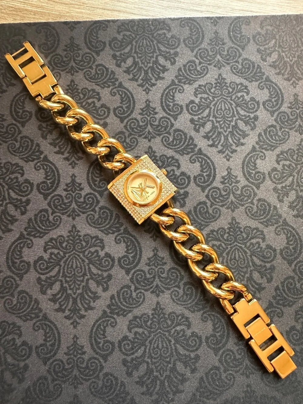 Michael Kors MK4711 Mini Lock Pavé Gold Chain Watch